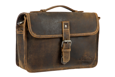 Alpenleder Leder Fototasche "Presse" Old Havanna